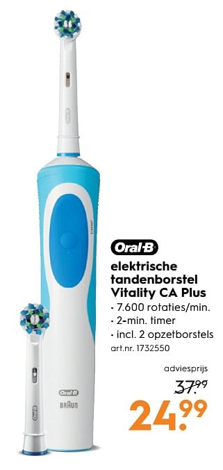 Aanbiedingen Oral-b elektrische tandenborstel vitality ca plus - Oral-B - Geldig van 17/06/2017 tot 28/06/2017 bij Blokker