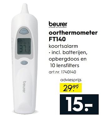 Aanbiedingen Oorthermometer ft140 - Beurer - Geldig van 17/06/2017 tot 28/06/2017 bij Blokker