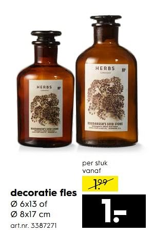 Aanbiedingen Decoratie fles - Huismerk - Blokker - Geldig van 17/06/2017 tot 28/06/2017 bij Blokker