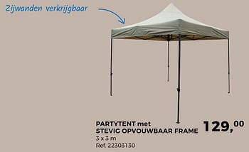 Aanbiedingen Partytent met stevig opvouwbaar frame - Huismerk - Supra Bazar - Geldig van 27/06/2017 tot 25/07/2017 bij Supra Bazar