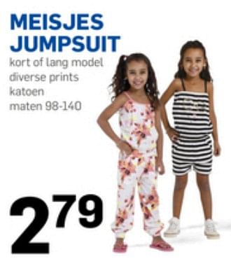 Aanbiedingen Meisjes jumpsuit - Huismerk - Action - Geldig van 21/06/2017 tot 28/06/2017 bij Action