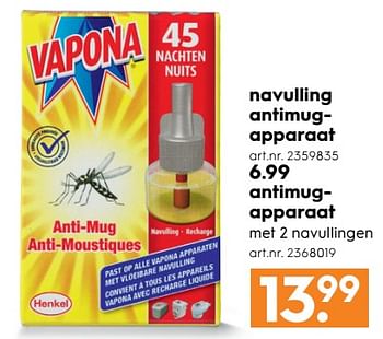 Aanbiedingen Antimugapparaat - Vapona - Geldig van 17/06/2017 tot 28/06/2017 bij Blokker