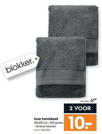 Aanbiedingen Luxe handdoek - Huismerk - Blokker - Geldig van 17/06/2017 tot 28/06/2017 bij Blokker