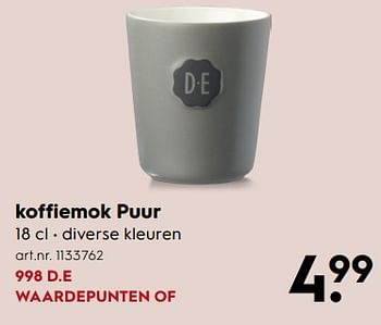 Aanbiedingen Koffiemok puur - Douwe Egberts - Geldig van 17/06/2017 tot 28/06/2017 bij Blokker