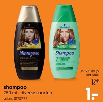 Aanbiedingen Shampoo - Schwartzkopf - Geldig van 17/06/2017 tot 28/06/2017 bij Blokker