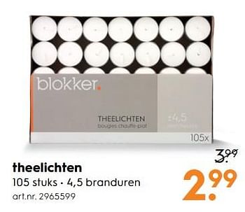 Aanbiedingen Theelichten - Huismerk - Blokker - Geldig van 17/06/2017 tot 28/06/2017 bij Blokker