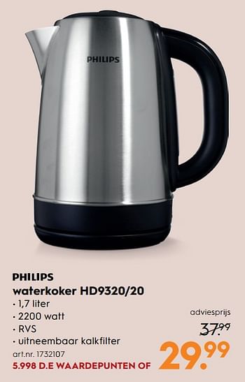 Aanbiedingen Philips waterkoker hd9320-20 - Philips - Geldig van 17/06/2017 tot 28/06/2017 bij Blokker