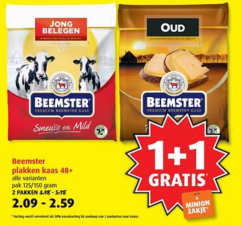 Aanbiedingen Beemster plakken kaas 48+ - Beemster - Geldig van 21/06/2017 tot 27/06/2017 bij Boni Supermarkt