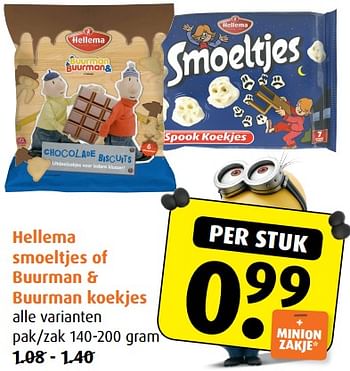 Aanbiedingen Hellema smoeltjes of buurman + buurman koekjes - Hellema - Geldig van 21/06/2017 tot 27/06/2017 bij Boni Supermarkt