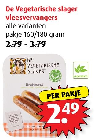 Aanbiedingen De vegetarische slager vleesvervangers - De Vegetarische Slager - Geldig van 21/06/2017 tot 27/06/2017 bij Boni Supermarkt