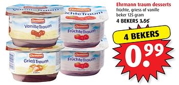 Aanbiedingen Ehrmann traum desserts - Ehrmann - Geldig van 21/06/2017 tot 27/06/2017 bij Boni Supermarkt
