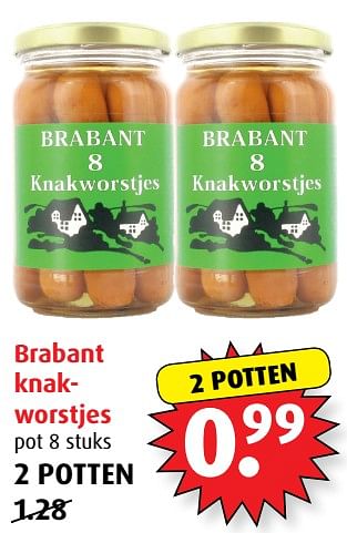 Aanbiedingen Brabant knakworstjes - Brabant - Geldig van 21/06/2017 tot 27/06/2017 bij Boni Supermarkt
