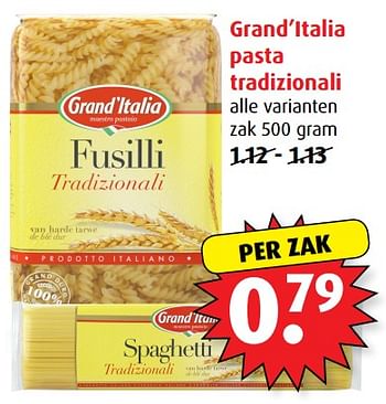 Aanbiedingen Grand`italia pasta tradizionali - grand’italia - Geldig van 21/06/2017 tot 27/06/2017 bij Boni Supermarkt