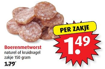 Aanbiedingen Boerenmetworst - Huismerk - Boni Supermarkt - Geldig van 21/06/2017 tot 27/06/2017 bij Boni Supermarkt