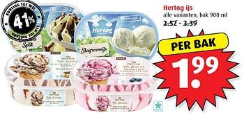 Aanbiedingen Hertog ijs - Hertog - Geldig van 21/06/2017 tot 27/06/2017 bij Boni Supermarkt