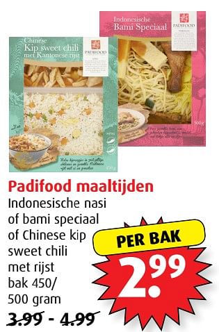 Aanbiedingen Padifood maaltijden - Padifood - Geldig van 21/06/2017 tot 27/06/2017 bij Boni Supermarkt