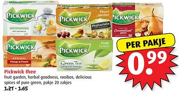 Aanbiedingen Pickwick thee - Pickwick - Geldig van 21/06/2017 tot 27/06/2017 bij Boni Supermarkt