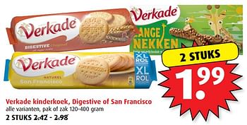 Aanbiedingen Verkade kinderkoek, digestive of san francisco - Verkade - Geldig van 21/06/2017 tot 27/06/2017 bij Boni Supermarkt