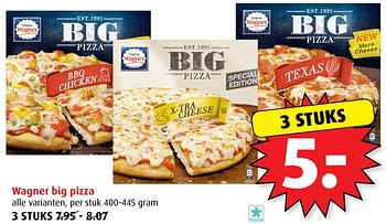 Aanbiedingen Wagner big pizza - Original Wagner - Geldig van 21/06/2017 tot 27/06/2017 bij Boni Supermarkt