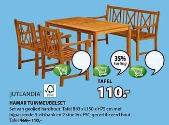 Aanbiedingen Tafel - Jutlandia - Geldig van 19/06/2017 tot 02/07/2017 bij Jysk