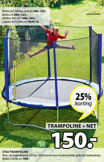 Aanbiedingen Trampoline + net - Huismerk - Jysk - Geldig van 19/06/2017 tot 02/07/2017 bij Jysk