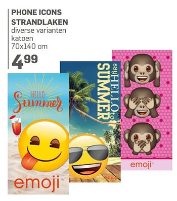 Aanbiedingen Phone icons strandlaken - Huismerk - Action - Geldig van 21/06/2017 tot 30/07/2017 bij Action