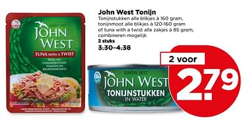 Aanbiedingen John west tonijn - John West - Geldig van 25/06/2017 tot 01/07/2017 bij Plus
