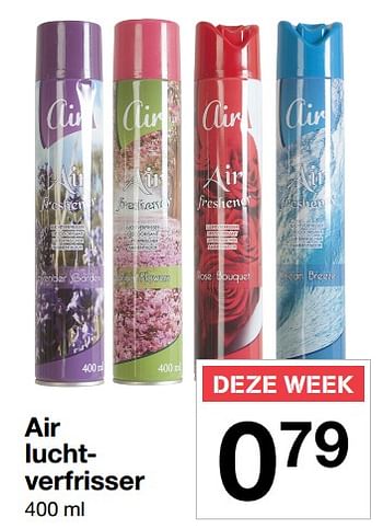 Aanbiedingen Air luchtverfrisser - Huismerk - Zeeman  - Geldig van 23/06/2017 tot 30/06/2017 bij Zeeman