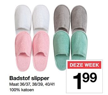 Aanbiedingen Badstof slipper - Huismerk - Zeeman  - Geldig van 23/06/2017 tot 30/06/2017 bij Zeeman