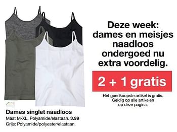 Aanbiedingen Dames singlet naadloos - Huismerk - Zeeman  - Geldig van 23/06/2017 tot 30/06/2017 bij Zeeman