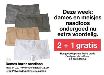 Aanbiedingen Dames boxer naadloos - Huismerk - Zeeman  - Geldig van 23/06/2017 tot 30/06/2017 bij Zeeman