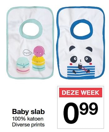 Aanbiedingen Baby slab - Huismerk - Zeeman  - Geldig van 23/06/2017 tot 30/06/2017 bij Zeeman