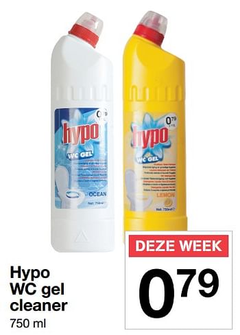 Aanbiedingen Hypo wc gel cleaner - Hypo - Geldig van 23/06/2017 tot 30/06/2017 bij Zeeman