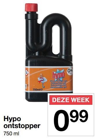 Aanbiedingen Hypo ontstopper - Hypo - Geldig van 23/06/2017 tot 30/06/2017 bij Zeeman