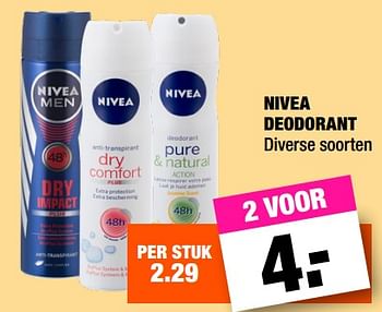 Aanbiedingen Nivea deodorant - Nivea - Geldig van 19/06/2017 tot 02/07/2017 bij Big Bazar