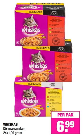 Aanbiedingen Whiskas diverse smaken - Whiskas - Geldig van 19/06/2017 tot 02/07/2017 bij Big Bazar