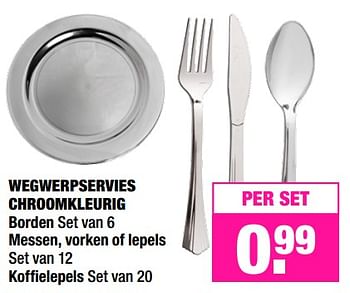 Aanbiedingen Wegwerpservies chroomkleurig - Huismerk - Big Bazar - Geldig van 19/06/2017 tot 02/07/2017 bij Big Bazar