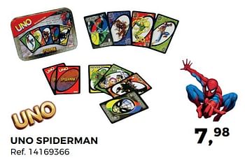 Aanbiedingen Uno spiderman - Mattel - Geldig van 27/06/2017 tot 25/07/2017 bij Supra Bazar