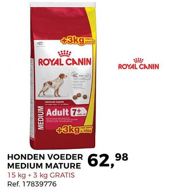 Aanbiedingen Honden voeder medium mature - Royal Canin - Geldig van 27/06/2017 tot 25/07/2017 bij Supra Bazar