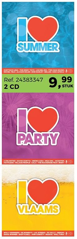 Aanbiedingen I love summer + i love party + i love vlaams - Huismerk - Supra Bazar - Geldig van 27/06/2017 tot 25/07/2017 bij Supra Bazar