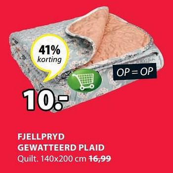 Aanbiedingen Fjellpryd gewatteerd plaid - Huismerk - Jysk - Geldig van 19/06/2017 tot 02/07/2017 bij Jysk