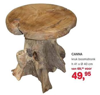 Aanbiedingen Canna kruk boomstronk - Huismerk - Trendhopper - Geldig van 21/06/2017 tot 09/07/2017 bij Trendhopper