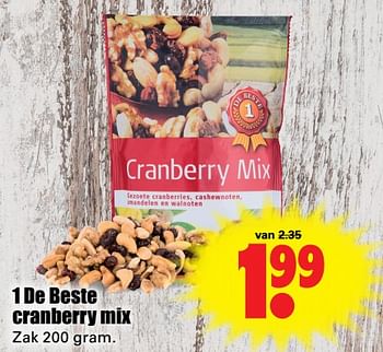 Aanbiedingen 1 de beste cranberry mix - 1 de beste - Geldig van 25/06/2017 tot 01/07/2017 bij Lekker Doen