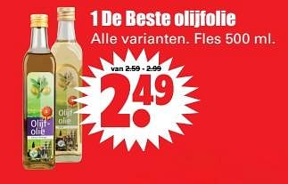 Aanbiedingen 1 de beste olijfolie - 1 de beste - Geldig van 25/06/2017 tot 01/07/2017 bij Lekker Doen