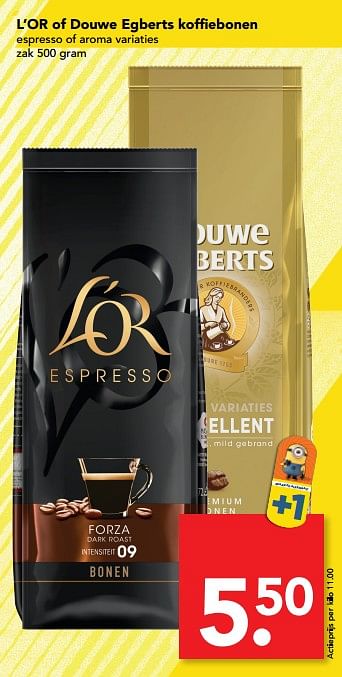 Aanbiedingen L`or of douwe egberts koffiebonen - Douwe Egberts - Geldig van 25/06/2017 tot 01/07/2017 bij Deen Supermarkten