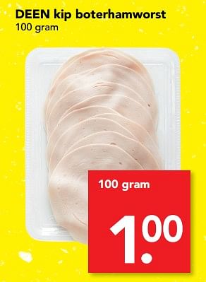Aanbiedingen Deen kip boterhamworst - Huismerk deen supermarkt - Geldig van 25/06/2017 tot 01/07/2017 bij Deen Supermarkten