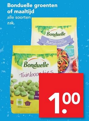 Aanbiedingen Bonduelle groenten of maaltijd - Bonduelle - Geldig van 25/06/2017 tot 01/07/2017 bij Deen Supermarkten