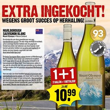 Aanbiedingen Marlborough sauvignon blanc mount olympus - Witte wijnen - Geldig van 25/06/2017 tot 01/07/2017 bij Dirk III