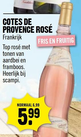 Aanbiedingen Cotes de provence rose - Rosé wijnen - Geldig van 25/06/2017 tot 01/07/2017 bij Dirk III