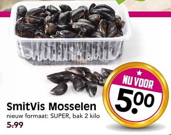 Aanbiedingen Smitvis mosselen - Smit Vis - Geldig van 25/06/2017 tot 01/07/2017 bij Em-té